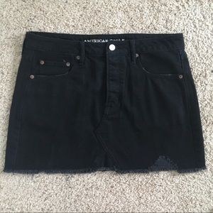 AE Black Jean Skirt